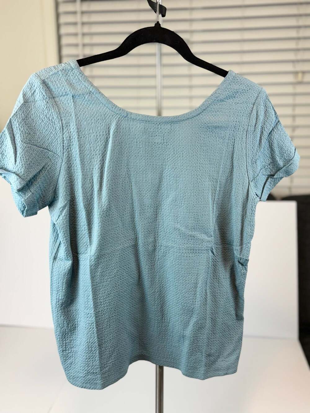 Tulip.B Short Sleeve Textured Button-Down Top